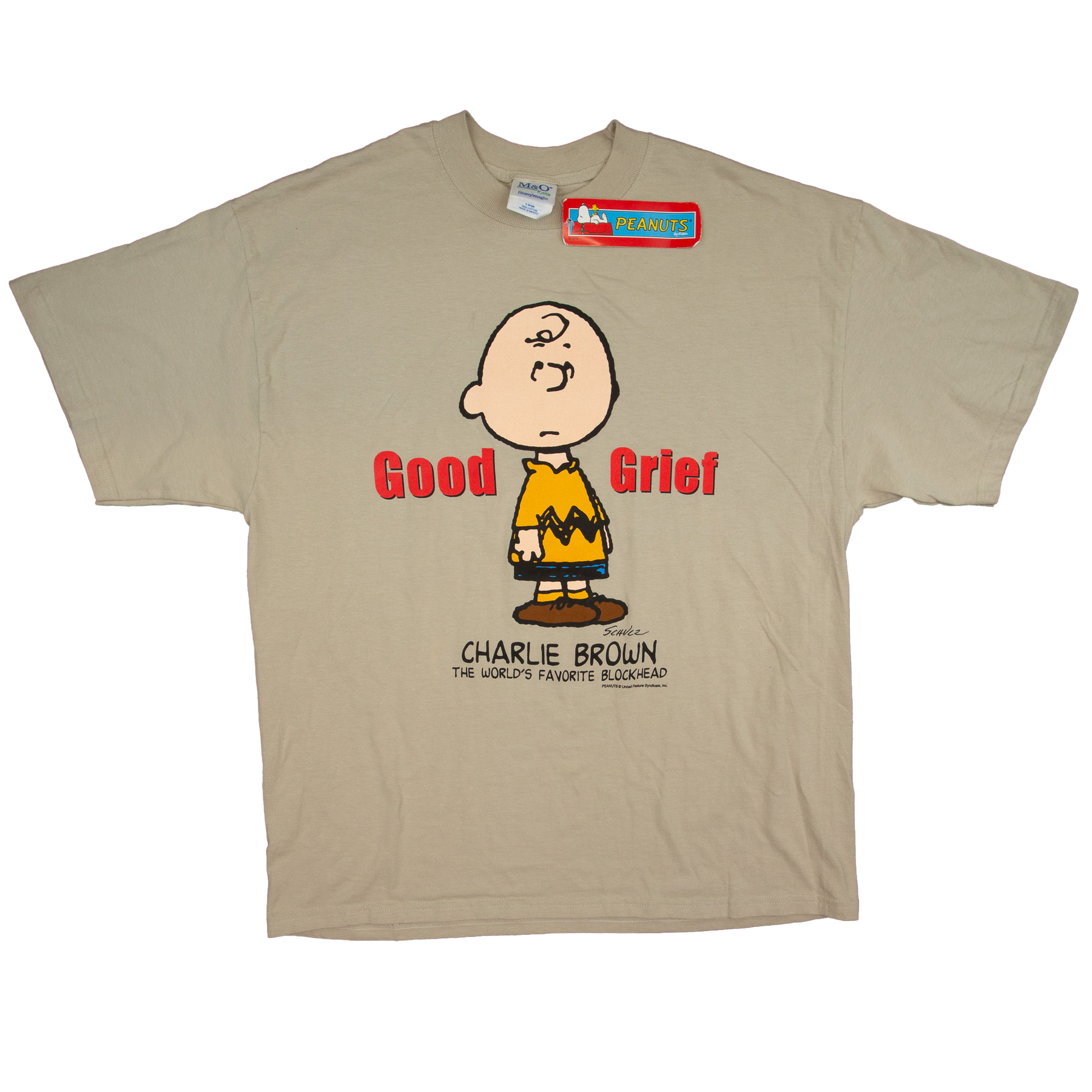 Charlie Brown Peanuts Good Grief Navy T-Shirt Size Large Vintage NWT USA