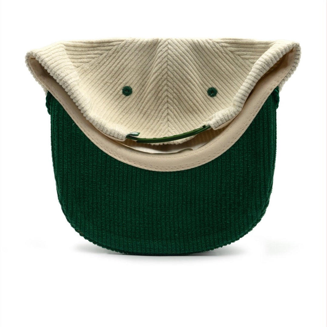 Headwear - Floppy Cord - Vanilla & Forest Green - SNAG